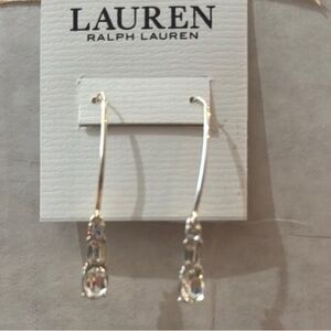 New Lauren Ralph Lauren Silver-tone Threader Earrings